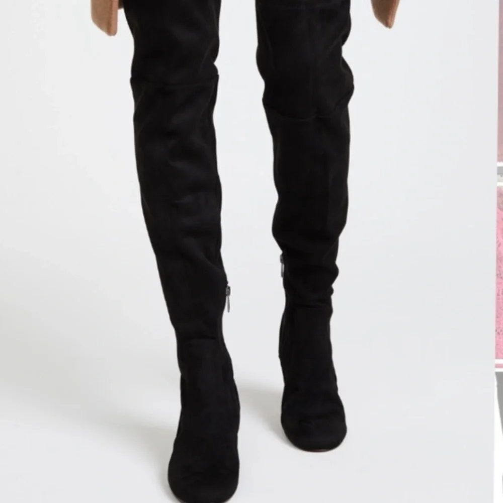 Sam Edelman Varona Black Suede Over the‎ Knee Block Heel Thigh High Boots Size 9
